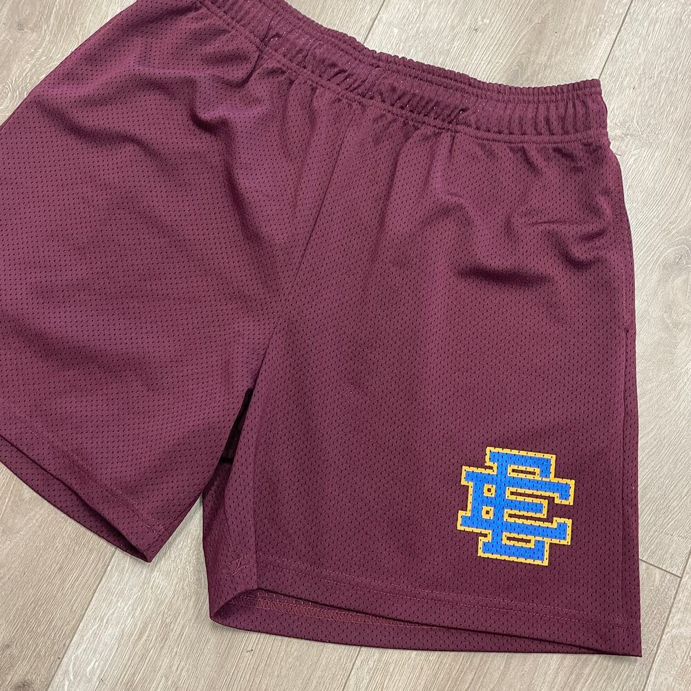 Fw20 Eric Emanuel Ee Basic/Core Short Maroon/Yell… - image 5